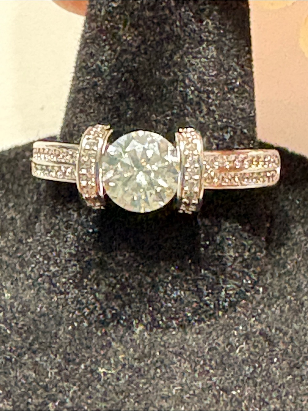 Sterling Silver Round Moissanite Ring - White
